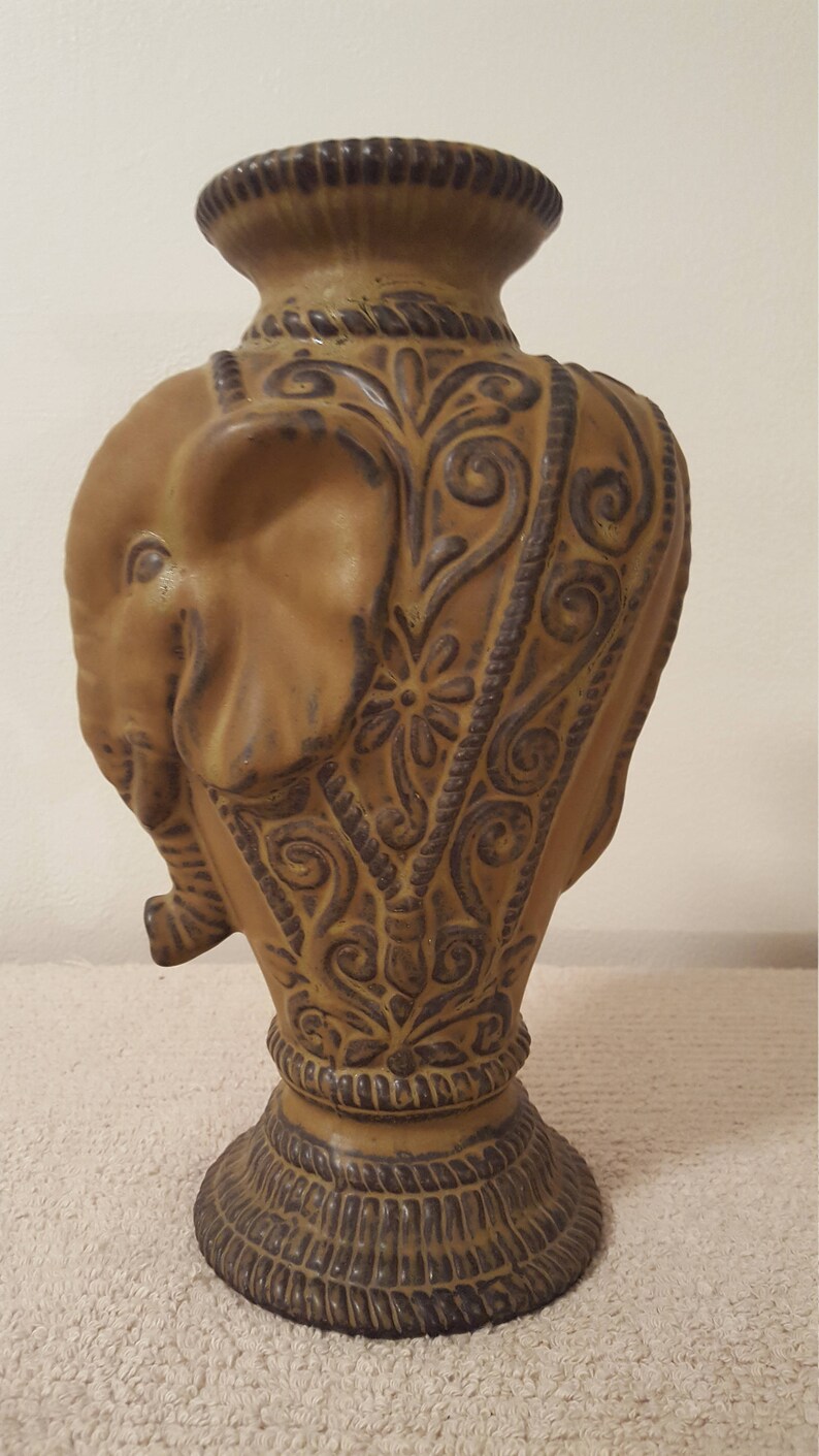 Vintage Ceramic Indian Elephant Pillar and Taper Candle Holder Etsy