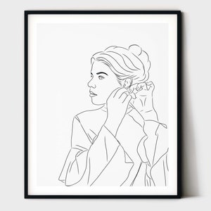 Woman Body Line Art, Minimal Line Drawing, Bedroom Wall Art, Woman Figure Sketch, One Line Drawing, Fashion Line Art, Aesthetic, Printable