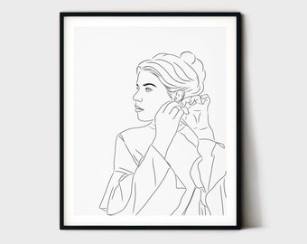Woman Body Line Art, Minimal Line Drawing, Bedroom Wall Art, Woman Figure Sketch, One Line Drawing, Fashion Line Art, Aesthetic, Printable
