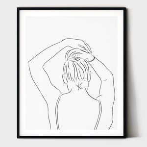 Woman Body Line Art, Minimal Line Drawing, Bedroom Wall Art, Woman Figure Sketch, One Line Drawing, Ballerina Line Art, Aesthetic, Printable