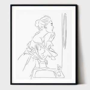 Woman Body Line Art, Minimal Line Drawing, Bedroom Wall Art, Woman Figure Sketch, One Line Drawing, Fashion Line Art, Aesthetic, Printable