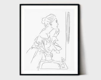 Woman Body Line Art, Minimal Line Drawing, Bedroom Wall Art, Woman Figure Sketch, One Line Drawing, Fashion Line Art, Aesthetic, Printable