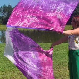 Robes of Righteousness Worship Flags – Hand Dyed Silk Flag Set (2) | Ephesians 4:24 Inspired Praise Dance Flags