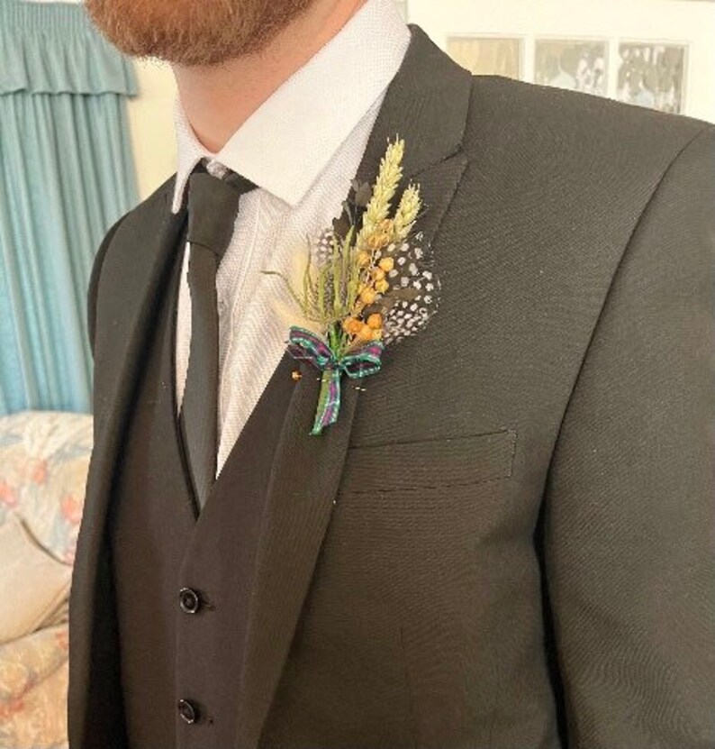 Scottish Thistle Dried Flower Boutonnière Scottish Themed Etsy UK