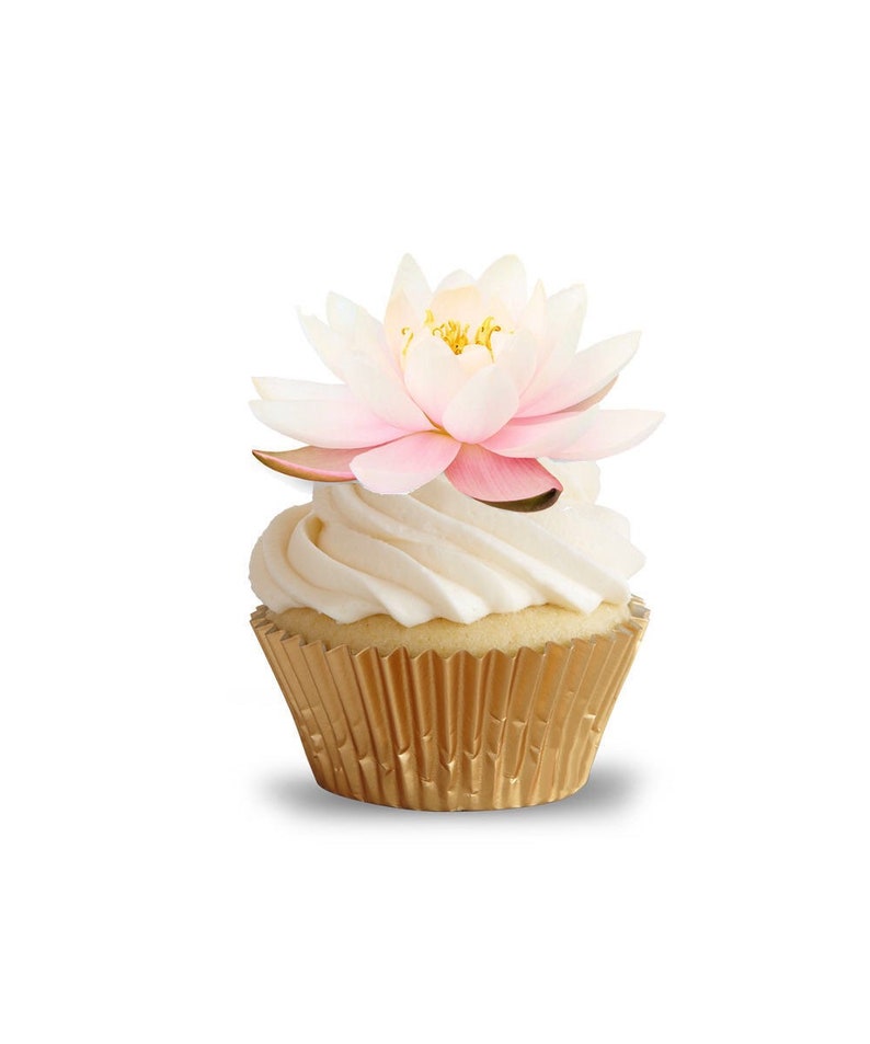 Lotus Flower Cupcake Pre Cut Cake Toppers Weddings Parties Etsy
