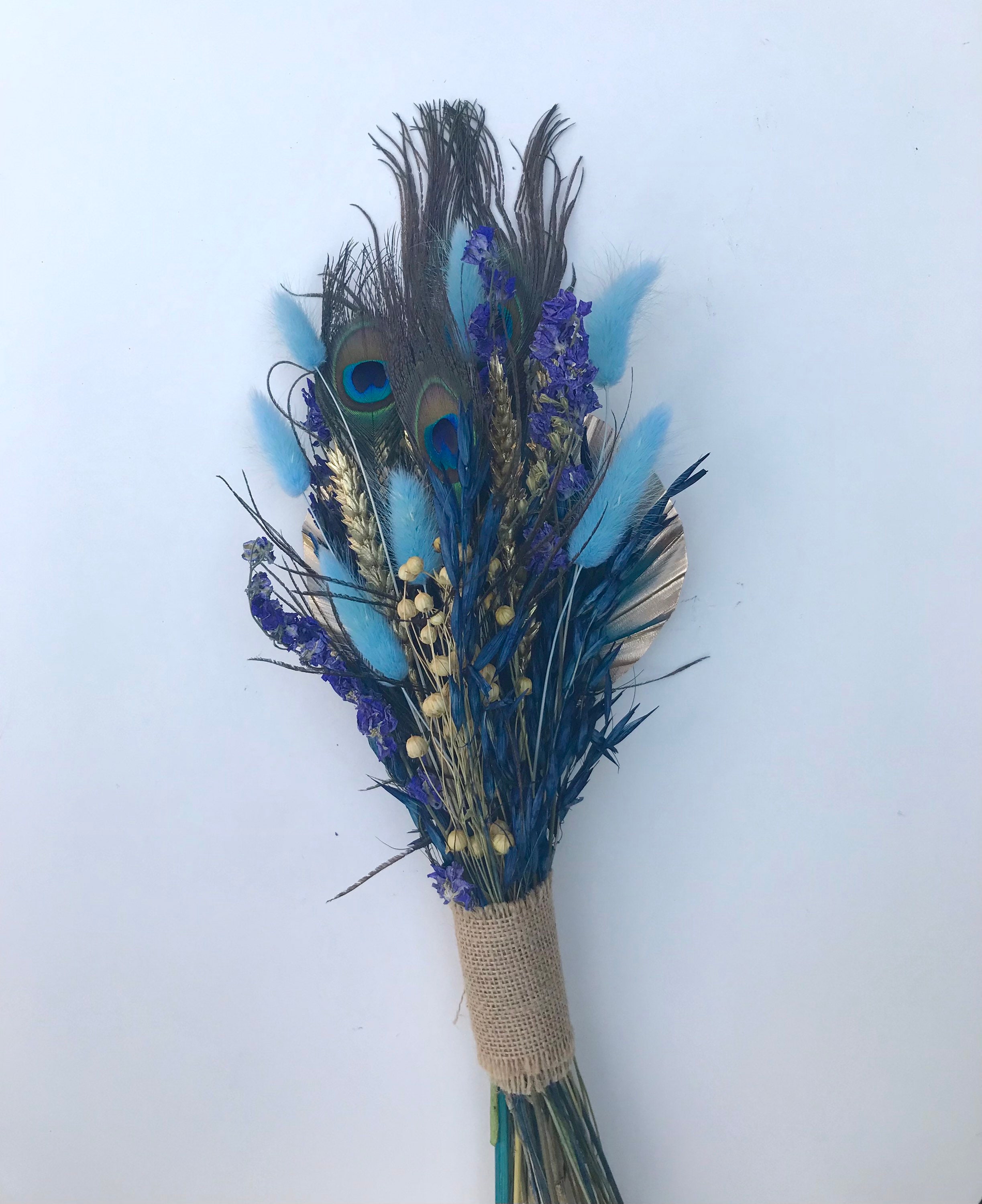Peacock Feather Dried Flower Bouquet Letterbox Dried Flower - Etsy