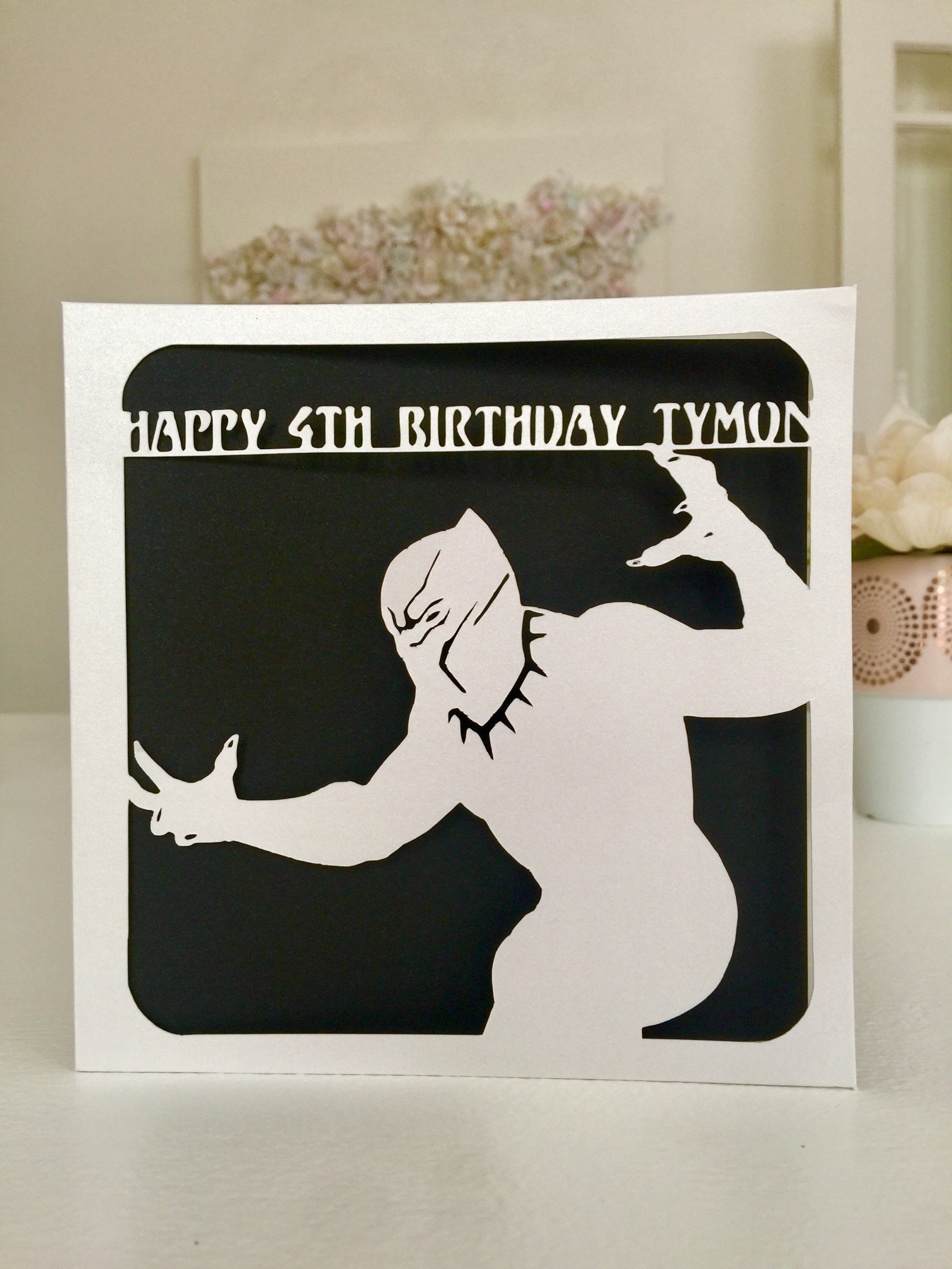 AGE BLACK PANTHER PERSONALISED BIRTHDAY CARD RELATION ANY NAME