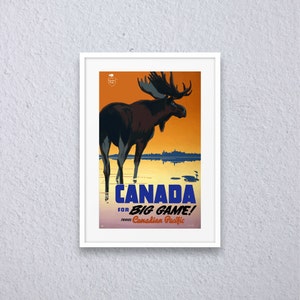 Vintage Canada Printable Travel Poster available as a digital download — print and frame for instant wall art  / room decor.