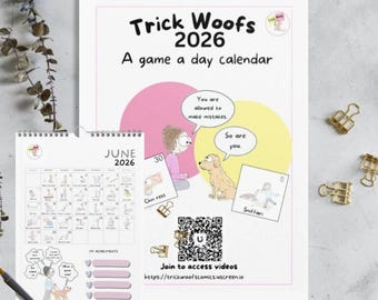 Calendario digital de juegos para perros 2026 de Trick Woofs