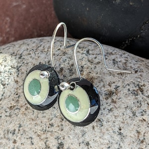 Art Deco Enamel Drop Earrings, Cloisonne Enamel, Enamel Jewelry, Statement Earrings, Elegant Gift, Handmade