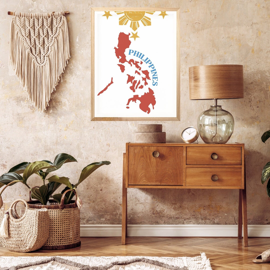 Philippines Wall Art Philippines Flag and Country Art Filipino Country