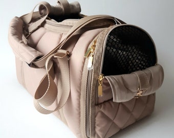 Pet carrier Travel Box beige S size 37 L. 23 W. 25 H. In cm.