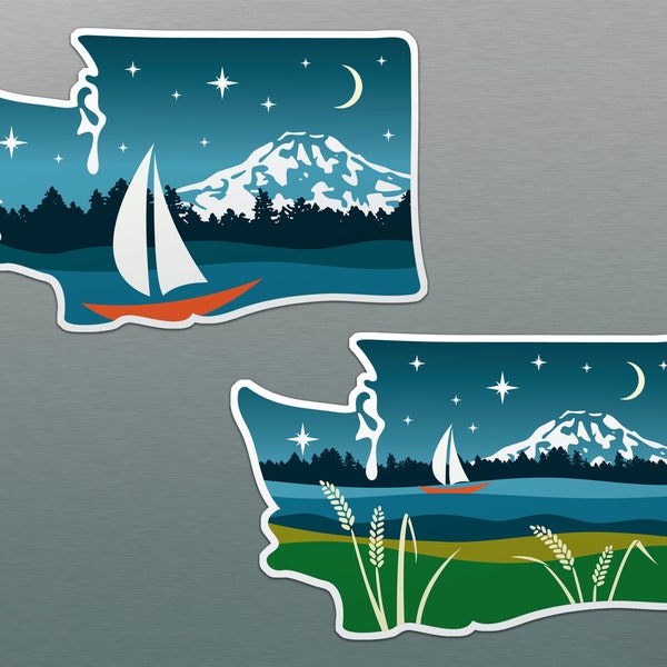 Washington State 3-inch Vinyl Sticker, 2 designs