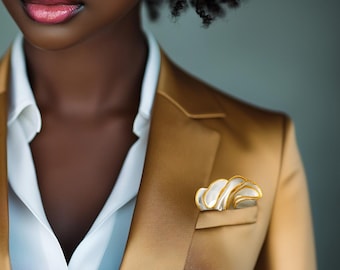 Handmade White Silk Wedding Handkerchief: Gold Border Pocket Square