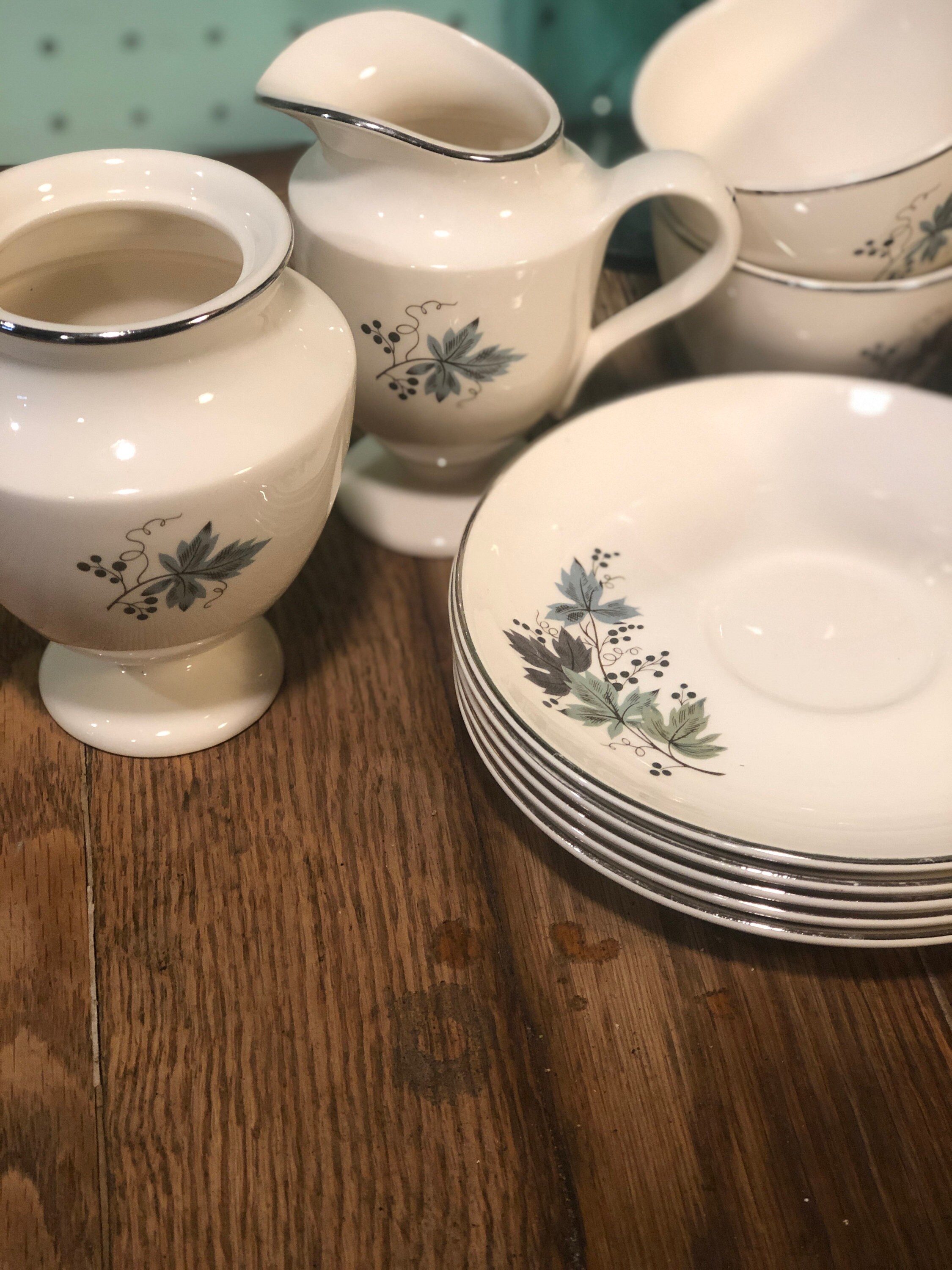 Vintage Set of 1950s Taylor Smith Taylor melody Lane Homemaker Handpainted Ovenproof Dinnerware