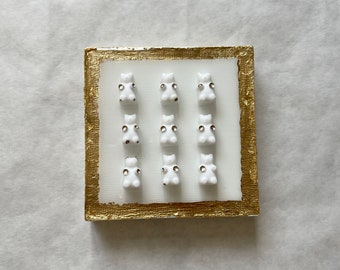 Kunstharz Gummibärchen Blattgold Rahmen Kleines Gemälde Zeitgenössische Kunst Geschenk