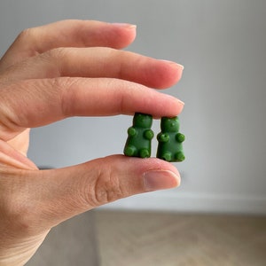 Cute, colorful Resin Gummy Bear  Earrings for St. Patrick’s Day or Easter or any occasion