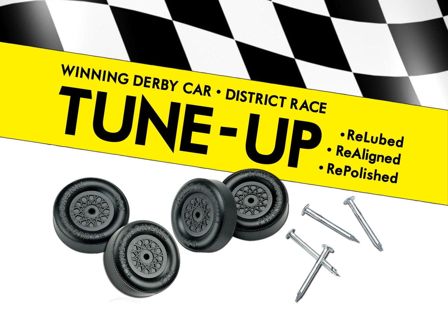 District Race Pinewood Derby Car Wheel & Axel TUNE UP for Your Etsy