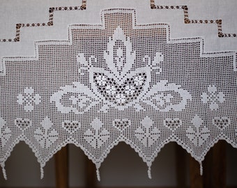 Greek Handmade Curtain - Motive with hearts... made with lots of love