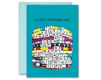 Taylor Friendship Bracelets Birthday Era Greeting Card 5x7 inch w/Envelope