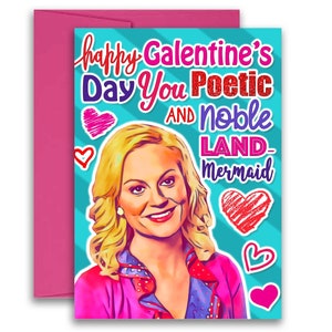 Galentines Day Leslie Knope Inspired Valentine's Day Card 5x7 inches w/Envelope image 1