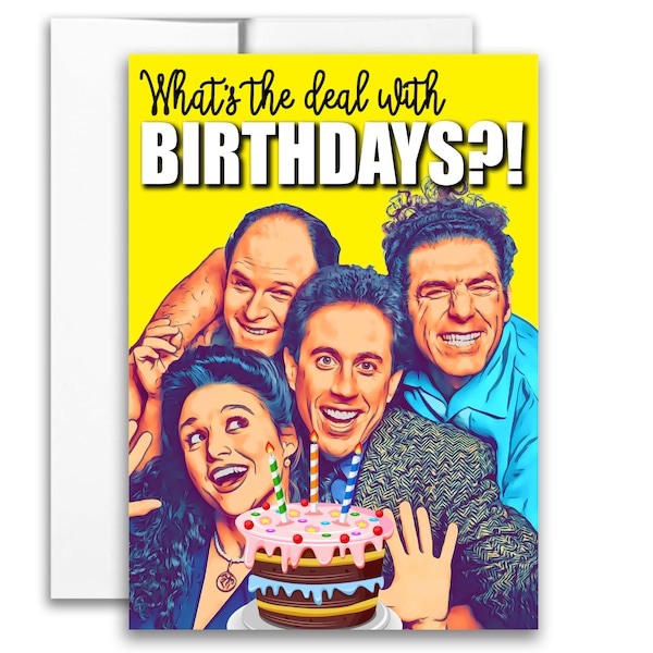 Tarjeta de cumpleaños "¿Qué pasa con los cumpleaños?", 12,7 x 18,8 cm, con sobre