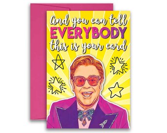 Elton John Birthday Card - Etsy