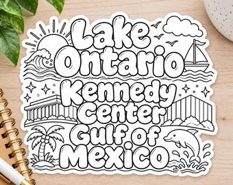 Lake Ontario Kennedy Center Gulf of Mexico Anti-Trump Democrat 4x4 inch Die-Cut Sticker