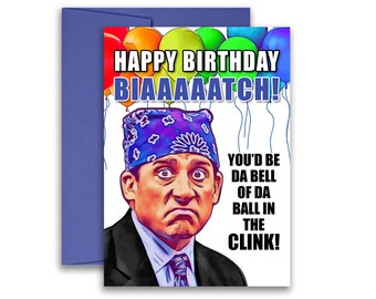 Prison Mike Inspired Parody Birthday Card 5x7 inch w/Envelope