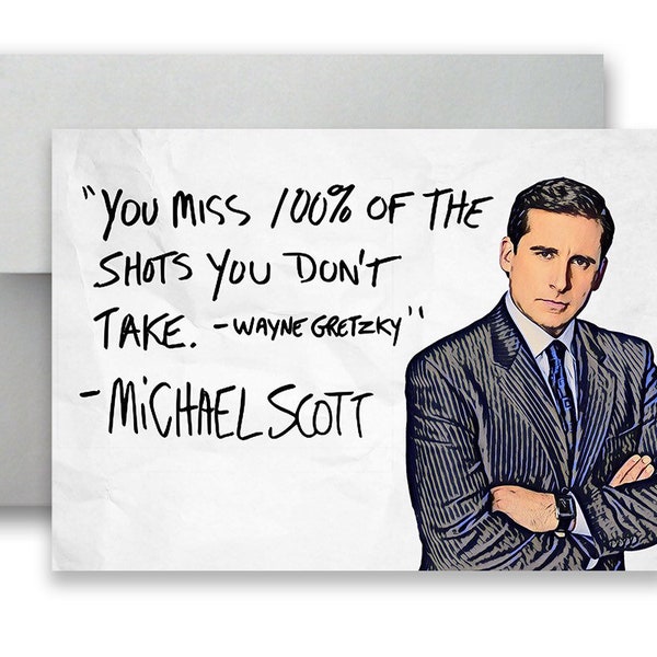 Michael Scott Wayne Gretzky Quote 5x7 inch Flat Card Postcard w/Envelope