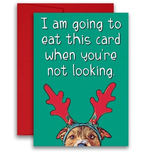 Dog Card Christmas Holiday Card From the Dog Dog Dad Dog Mom Card 5x7 inches w/Envelope
