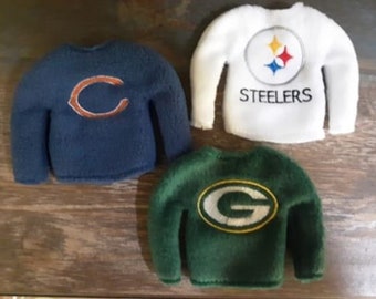 Custom Choose Your Football Team, Elf Sweater, Doll Sweater, Costume, Clothes