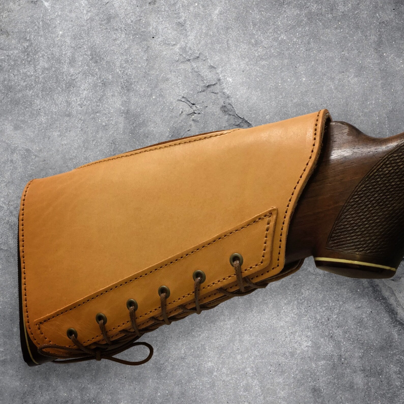 Leather buttstock cover Leather stock cover Padded cheek rest Etsy