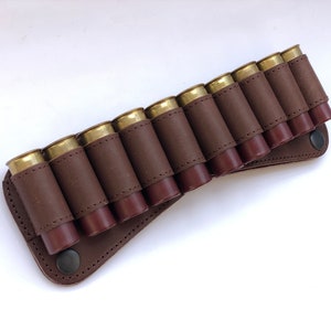 Leather Ammo Slide Pouch, Shotgun Shell Wallet, Ammunition Carrier Shell Belt Holder Ammo Case, Hunting gift ideas, Hunting gift for men