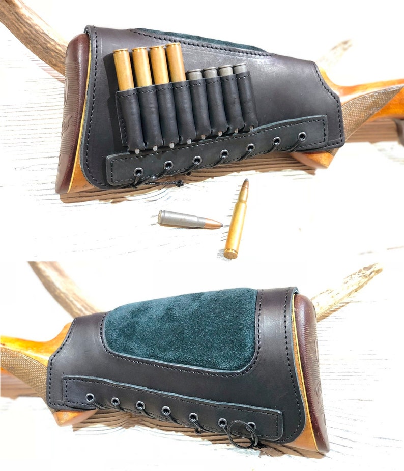 Leather Rifle Buttstock Ammo Carrier Cartridge Holder Leather Etsy