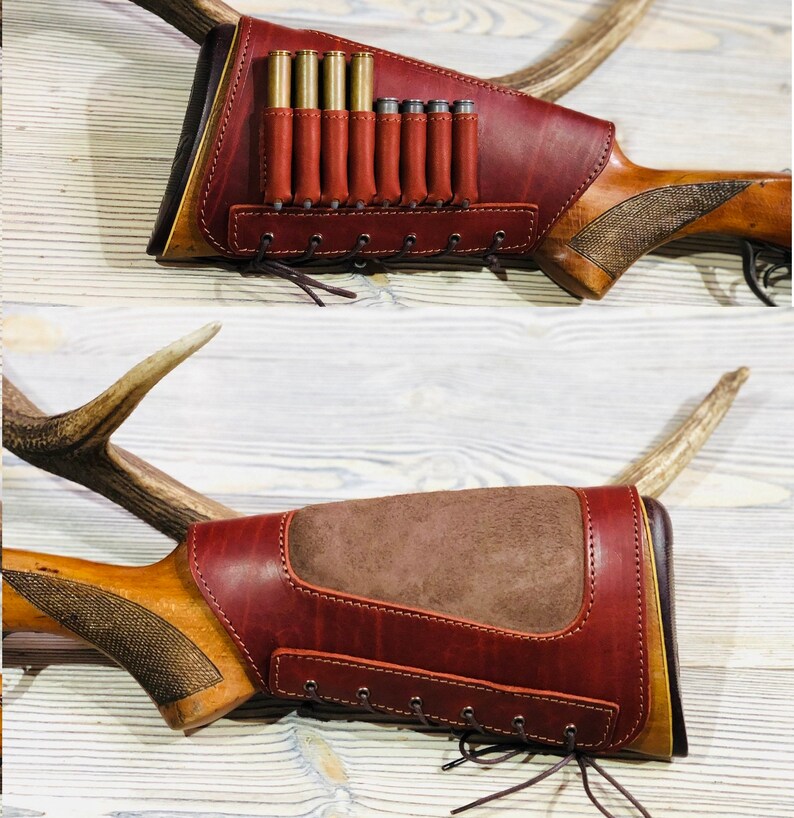 Leather Rifle Buttstock Ammo Carrier Cartridge Holder Leather Etsy