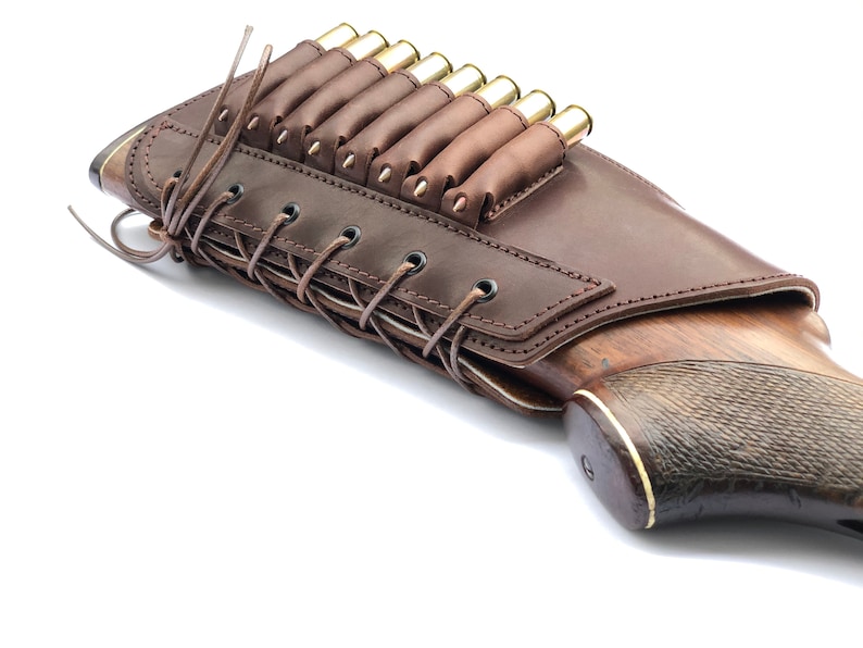 Leather Rifle Buttstock Ammo Carrier Cartridge Holder Leather Etsy