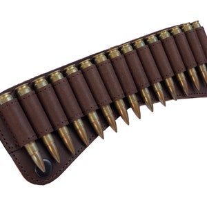 Leather Ammo Pouch, Rifle Ammo Wallet, Ammunition Carrier Cartridge Holder Case, Hunting gift ideas, Hunting gift for men