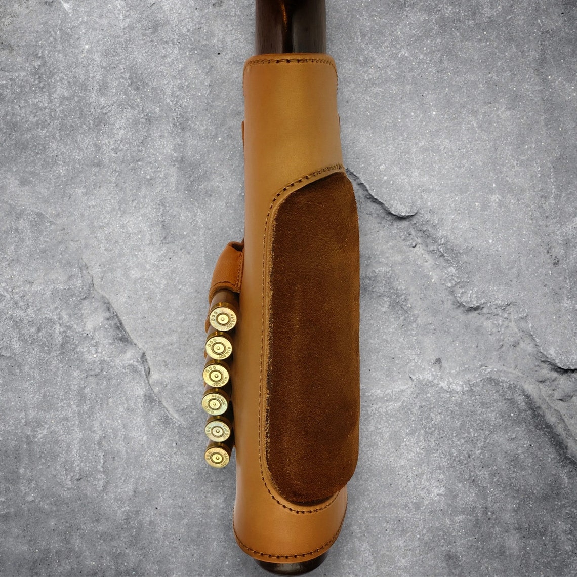 Leather buttstock cartridge holder Hunter gunstock ammo holder Etsy