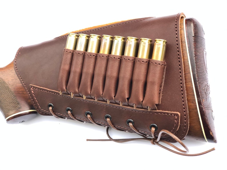 Leather Rifle Buttstock Ammo Carrier Cartridge Holder Leather Etsy