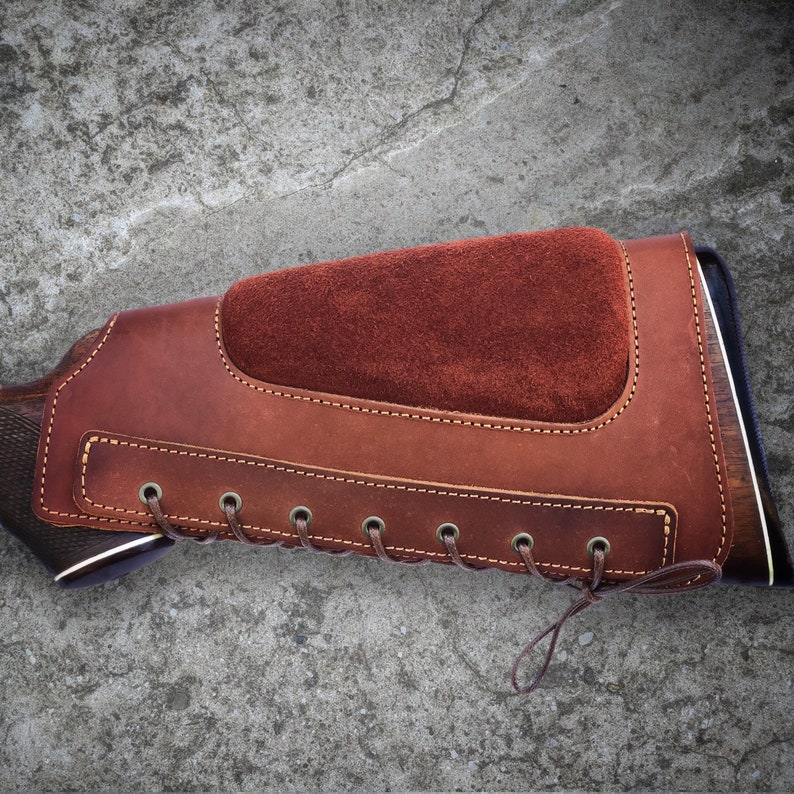 Leather buttstock cover Cheek padded buttstock Hunter sleeve Etsy