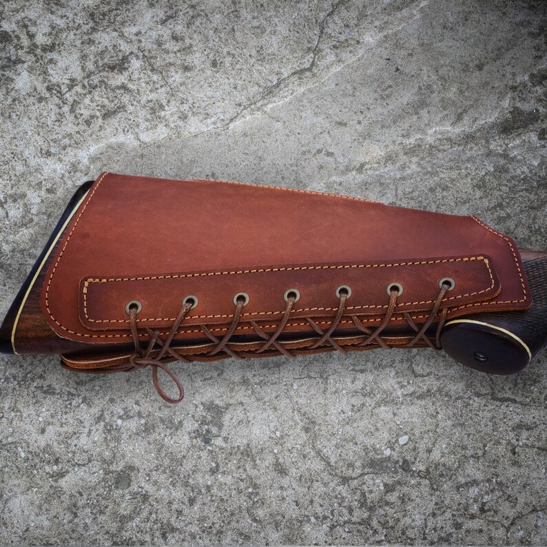 Leather buttstock cover Gunstock cover with cheek rest Right | Etsy