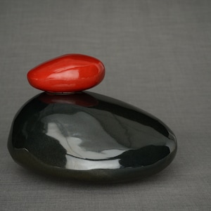 Elegant Stone Shaped Ceramic Cremation urn for Ashes.Unique Memorial Funeral Urn for Ashes.Modern Memorial
