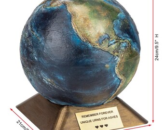 Planet Jupiter Cremation Urn - Artistic Decorative Urn For Ashes - Silver With Optional Plaque - 3.7L Capacity - View #9
