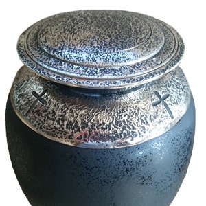 Exclusive beautiful glass cremation urn, black funeral urn for ashes, adult urn, special memorial urn made from glass, elegant ashes container.