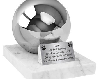 Decorative urn for dog ashes urn for cat Personalise pet urn made of stainless-steel urn for pet cremation urn for ashes Artistic pet urn