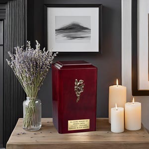 Beautiful Solid Wood Casket , Human  Funeral Ashes Urn For Adult Cremation Urn , Unique Memorial (WU53M)