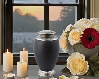 Exclusive Beautiful Glass Cremation Urn- Red Funeral Urn For Ashes Adult Urn (Art2)