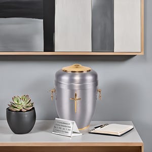 Beautiful Metal Cremation Urn for Ashes, Funeral Urn for Adult High Quality UK Urn (M65)