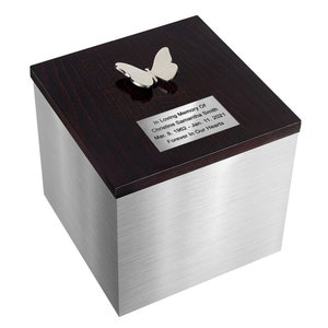Silver Box For Ashes - Exclusive Stainless Steel Urn For Adults. Exclusive Premium Cremation Urn. Very durable material. Memorial Box.